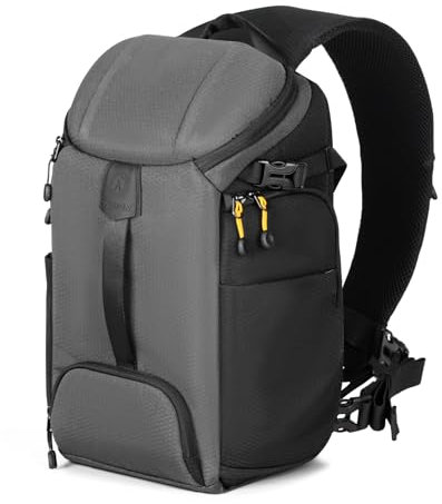 TARION Kamerarucksack Wandern Fotorucksack Groß Kamerarucksäcke Wasserfester Kamera Rucksack mit Laptopfach Wasserdicht Regenhülle für Drohnen SLR DSLR Spiegelrelex Kameras Objektive(HX-S,Grau)