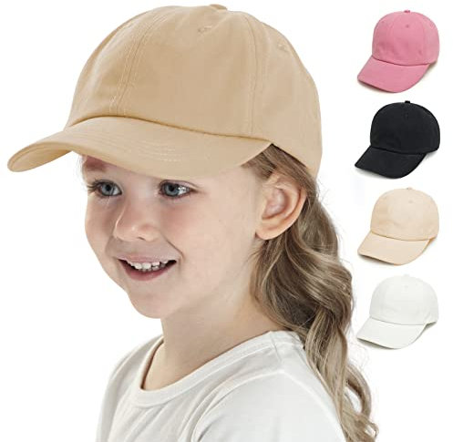 YANWANG Baby Kids Solid Color Baseball Caps Cappello da Sole in Cotone Regolabile per Bambini Ragazzi Ragazze (Camel,6-24Months)