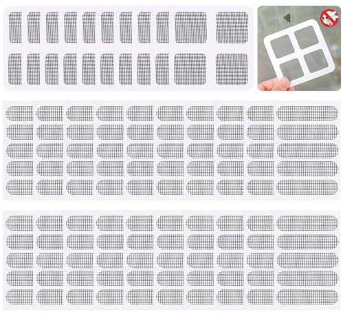 Jicyor 140 Pièces Ensemble de Réparation de Filet Anti-mouche,Rouleau Reparation Moustiquaire,Réparation de Fenêtre,Patchs D'écran de Fenêtre,pour Réparer Rapidement les Déchirures