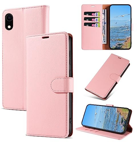 KKEIKO Coque pour iPhone XR, Antichoc Magnetique Étui à Rabat avec Porte Cartes, Portefeuille Housse en Cuir PU pour iPhone XR, Rose