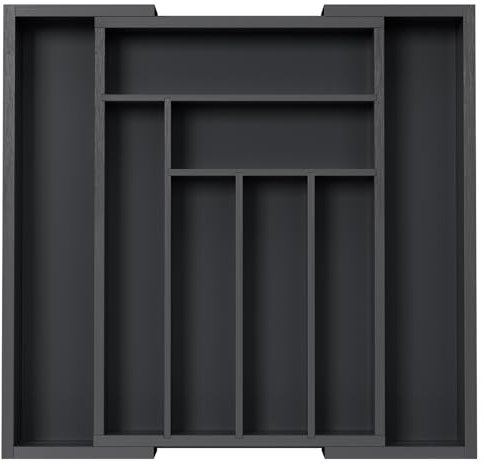 Pipishell Organisateur de Tiroir Extensible en Bambu, Range Couverts Pour Tiroir Cuisine, Plateau à Couverts Ajustable, Diviseurs de Tiroir pour Argenterie et Couteaux, Multi-Espaces Utilisation