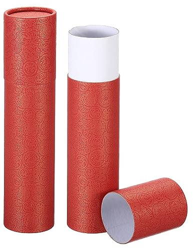 PATIKIL 2 x 9 Poster Tubo, 2pz Foto Conservazione Tubo Calligrafia Pittura Tubi Spedizione Tubi per Carta Arte Documenti, Rosso