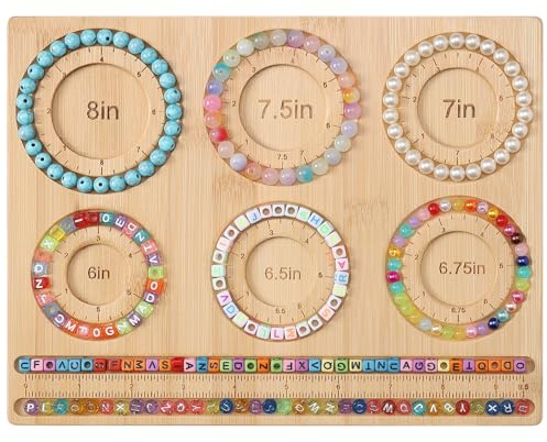 Petoysoso Bead Board for Jewelry Making, Bamboo Beading Board for Jewelry Bracelet Making, DIY Bracelet Bead Board