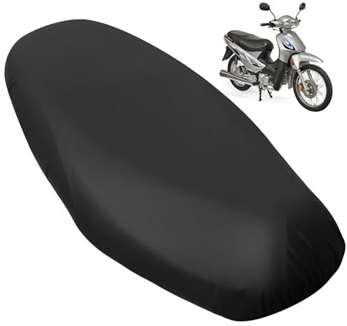 xianynow Universal Motorrad Sitzbankbezug Wasserdicht Sitzabdeckung Motorrad Roller Moped Sitzbezug Leder Wasserdicht Sitzabdeckung mit Gummiband für Motorrad Roller Sitzschutz, L (Schwarz)