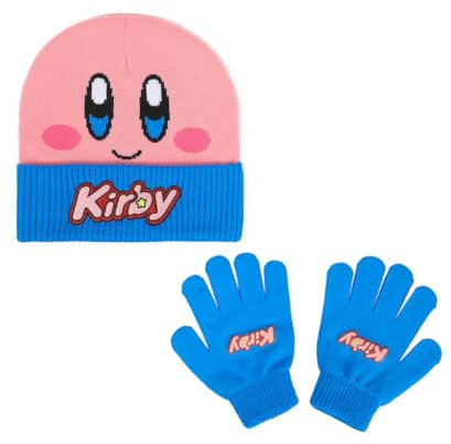 Kirby Youth Cuffed Beanie und passende Handschuhe Set