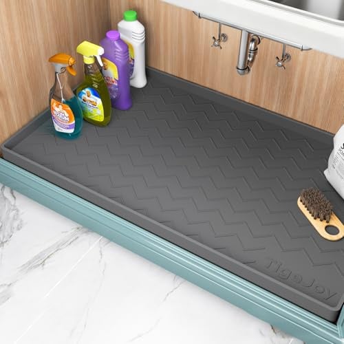 TigeJoy Under Sink Mats for Kitchen Waterproof 34 x 22, Cabinet Liner