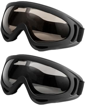 DoHTeck 2 x Outdoor-Motorradbrille, Herren Damen X400 Wind- und staubabweisende Skibrille Sicherheitsbrille