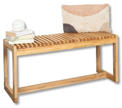Terra Home Bank Sitzbank Holz Berga, Natur 100x45x35, Schuhbank, Garderobenbank, Flur