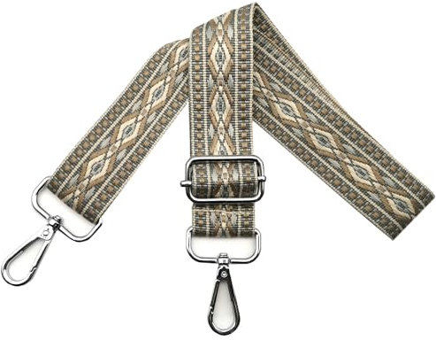Verstellbarer Schultergurt für Taschen Damen Tragegurt, Taschengurte zum Wechseln, Taschengurt Breit 3.8cm mit Silber Karabiner, Schulterriemen für Schultertasche Handtaschen, Dunkel Khaki, N11
