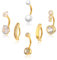 Yolev 6 Pièces Piercing Nombril Or Acier Chirurgical Rond Pperle de Maçonnerie Piercing Nombril Anneau de Nombril Personnalisé Mode Confortable Piercings