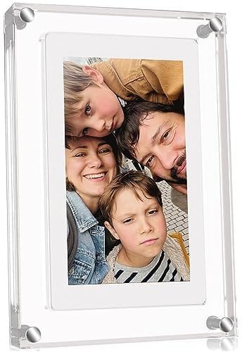 PiPivision 5 Zoll Acryl Digitaler Bilderrahmen, Videorahmen mit automatischer Drehung, kostenlosem 8 GB USB Stick und integriertem 1000mAh Akku. Ideale Desktop Dekoration