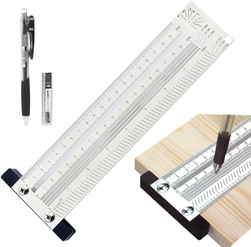 Xemnys Ultra-Präzisen Anreißlineal, Edelstahl Anreißwerkzeug T-Lineal 200 mm, Zimmermannswinkel, Metrisch, Holzbearbeitungswerkzeug für Anreißen, Speedmarker, Positionierung, Messen, Zeichnen