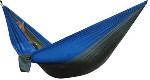 Camping Hängematten Fallschirm-Hängematte, 260 x 140 cm, für 2 Personen, Camping, Überleben, Outdoor, Innenbereich, Hängematte für Hinterhof, Terrasse, Wandern, Reisen Hängematte Outdoor(Color:Gray-BB