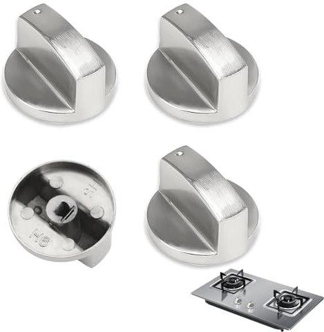 LANAFAY 4 Piezas Perillas de Control 6mm, Botones de Cocina de Gas, Mandos Cocina Gas, Perilla Cocina Mando, Manija Cocina de Gas, Perillas de Cocina para Todas Las Marcas de Horno.