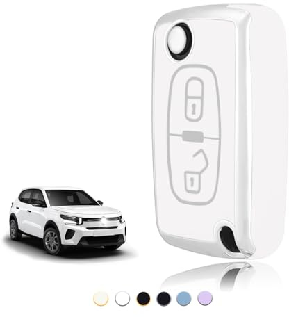 TOOMUME Cover Chiave Auto per Peugeot 207 308 3008 Citroen C3 C4 Picasso | Silicone Morbido, Antiurto, Anticaduta, Antigraffio, Custodia Protettiva Chiave per 307 5008 CC SW Partner C1 C2 C5 Berlingo