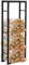 HOMCOM Soporte para Leña Estante de Leña Metálico Leñero de Exterior de Metal para Interior y Exterior Carga 100 kg 60x25x150 cm Negro