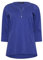 M&Co Womens Cobalt Blue Cotton Henley T-Shirt - Women's