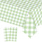2pcs Sage Green White Checkered Table Cloth Party, 137*274cm Plastic Table Cloth Wipe Clean,Gingham Pvc TableCloth Rectangular Waterproof Plaid Table Cover for Birthday Wedding Baby Shower Party