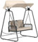 Outsunny Hollywoodschaukel Rattan 2-Sitzer Gartenschaukel mit verstellbar Sonnendach Kissen Hängebank bis 240 kg belastbar Hängeschaukel Schaukelbank für Garten Balkon 149 x 121 x 180 cm Khaki