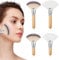 YQQYG 4 PCS Facial Brushes, Fan Brushes for Facials Fan Brush, Fluffy Wooden Handle Professional Makeup Tools, Two Styles