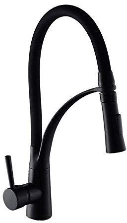 MOBYGKFY Grifo de cocina - Grifo de cocina abatible con rociador y grifos de fregadero con orificio comercial extraíble