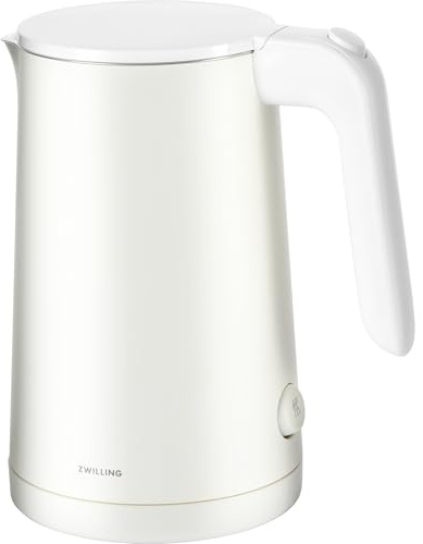 ZWILLING Enfinigy Cool Touch - Bollitore elettrico da 1 litro, senza fili e acqua calda, colore: bianco