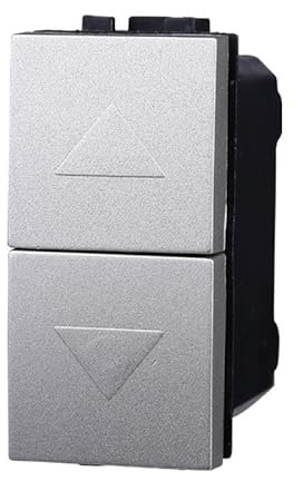 IXTRIMA Pulsante Interbloccato Doppio Saliscendi 1P+1P 10A Colore GRIGIO Compatibile Con Bticino Living International