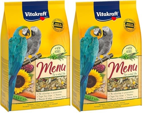 Vitakraft Menü, Papageienfutter, mit Nüssen und Gemüse, mit Vitaminen und Mineralien, ohne Zusatz von Zucker (1x 3kg) (Packung mit 2)