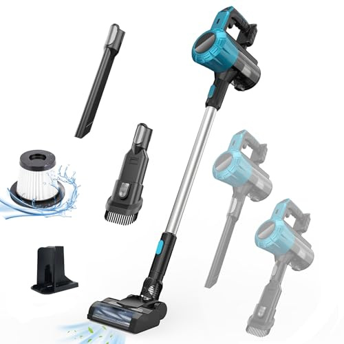 Akku Staubsauger 15000Pa,für Makita 18V Akku,Staubsauger Kabellos mit 0.6L Staubbehälter,LED Beleuchtung,für Teppich Hartböden und Auto (Ohne Batterie)-140W