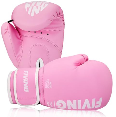 FIVING Kids Boxing Gloves, Youth Boxing Training Gloves for Kids Boys and Girls, 4oz & 6oz Fighting Gloves, Punching Bag Kickboxing Thai Mitts MMA Training Sparring Gloves (Pink, 4oz)