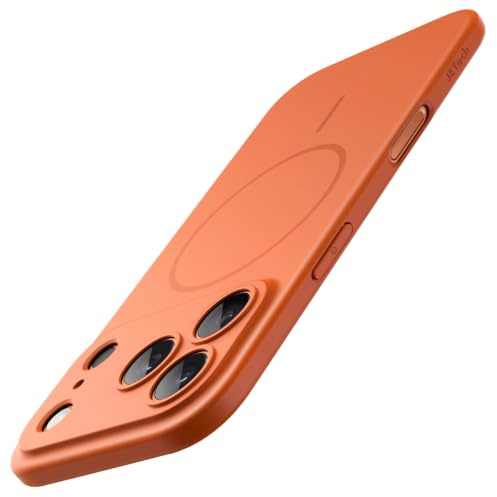 JETech Magnetische Dünn Hülle für iPhone 17 Pro 6,3 Zoll, Kompatibel mit MagSafe, Ultra Slim Leicht Minimalistische Handyhülle mit Matt Finish und Vollständig Kameraschutz (Orange)
