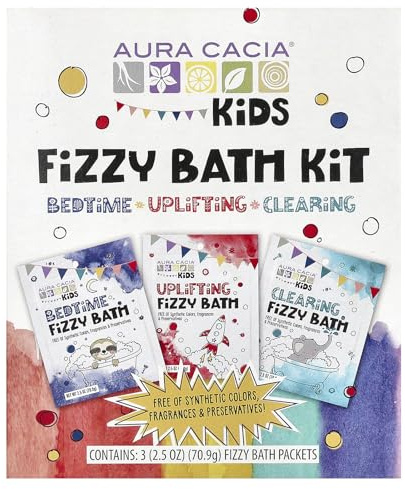 Kids, Fizzy Bath Kit, Variety, 3 Packets, 2.5 oz (70.9 g) Each, Aura Cacia