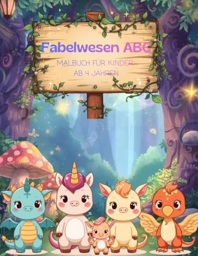 Fabelwesen ABC: Malbuch für Kinder ab 4 Jahren | Alphabet lernen mit Drachen, Einhörnern & Feen