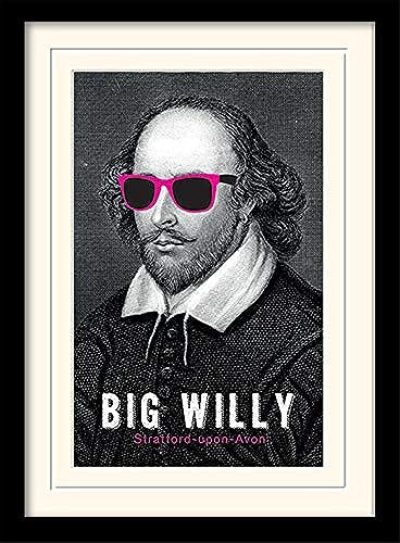 William Shakespeare MP10907P-PL Big Willy Mounted and Framed Print, Multi-Colour, 30 x 40 cm