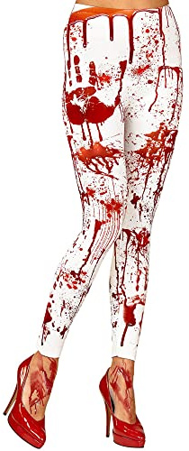 W WIDMANN MILANO Party Fashion - Blutverschmierte Leggings, 75 DEN, Psycho, Verkleidung für Halloween