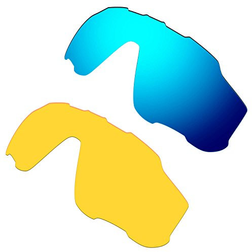 HKUCO Mens Compatible/Replacement Lenses For Oakley Jawbreakers Sunglasses Blue/Transparent Yellow Polarized