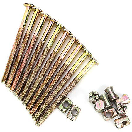 10 unids M6 Tornillos de Acero al Carbono Tornillos Con Tuercas Barril Tuerca Pasador Conector de Muebles Sujetador(40mm)