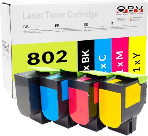 Toner Set kompatibel Lexmark CX310 CX410 CX510 – ersetzt 80C2SK0/SC0/SM0/SY0 – 4 Farben