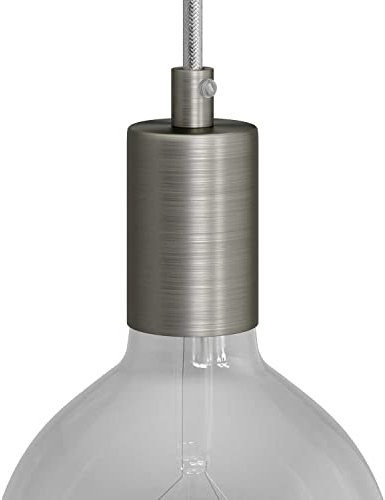 creative cables - Zylindrisches E27-Lampenfassungs-Kit aus Metall - Zylindrisch, Titan satiniert