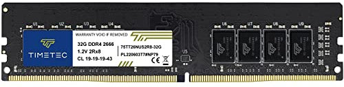 Timetec 32GB DDR4 2666MHz PC4-21300 Non-ECC Unbuffered 1.2V CL19 2Rx8 Dual Rank 288 Pin UDIMM Desktop PC Computer Speicher RAM Modul Upgrade (32GB)