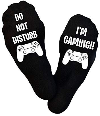 „I'm Gaming, Do Not Disturb“ Gaming-Socken, Fußballfan, PlayStation-Socken, Weihnachtssocken, Geburtstagsgeschenk, Gamer, Strumpffüller – (große Erwachsenensocken)