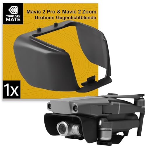 Drohnen Kamera Gegenlichtblende, kompatibel mit DJI Mavic 2 Pro und 2 Zoom, in Schwarz, Sonnenschutz gegen Streulicht, Abdeckung Gegenlicht Blende Schutz, Kameraschutz Linse Filter Drone Set