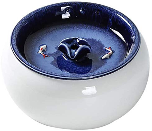 JICYU Cat Water Fountain for Drinking,1.5L Intelligent Ceramic Automatic Pet Cat Fountain,Super Quiet Dog Water Dispenser with Quadruple Filters System,Cat Water Bowl,Easy to Clean Design