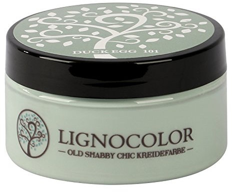 Lignocolor 100ml Kreidefarbe (Duck Egg) Shabby Chic Lack Landhaus Stil Vintage Look Chalky finish