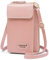 REETEE Sac Téléphone Portable Femmes Portefeuille en Cuir Petit Sac Bandoulière Femme Pochette Telephone Portable, Sac à Main Porte Feuille avec Porte Carte et Bandoulière Amovible(Rose-1)