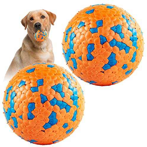 SUNNEKO 2Pcs Balle Chien Indestructible, Jouet Interactif, Tennis - φ7 cm