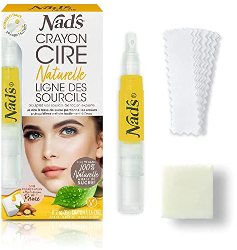 Nad's Stylo Cire Naturelle Des Sourcils, Stylo à Cire de Précision Prêt à l'emploi, Sourcils Kit D'épilation, Épilation Visage, Épilation Sourcil