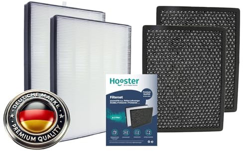 2 Hepa Filter + 2 Aktivkohlefilter im SET passend für Philips Luftreiniger 2000 Series AC2887 AC2889 AC3829 | Ersatz für FY2420/30 und FY2422/30