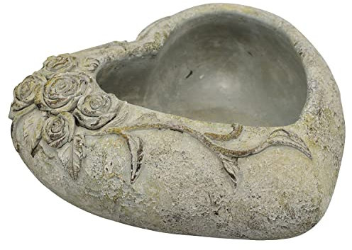 Exner GmbH Pot de fleurs en forme de cœur Valo - Ciment - 20 x 20 x 8,5 cm