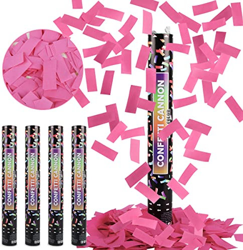 Konfettikanonen*4, Taozoey Party-Popper 40 cm, 5-8m Effekthöhe, Konfetti Kanonen, Konfetti-Shooter, Konfetti Bombe für Hochzeit, Geburtstag, Babyparty, Absolvent, Party